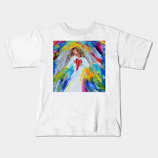Angel of Love Kids T-Shirt by Karensfineart